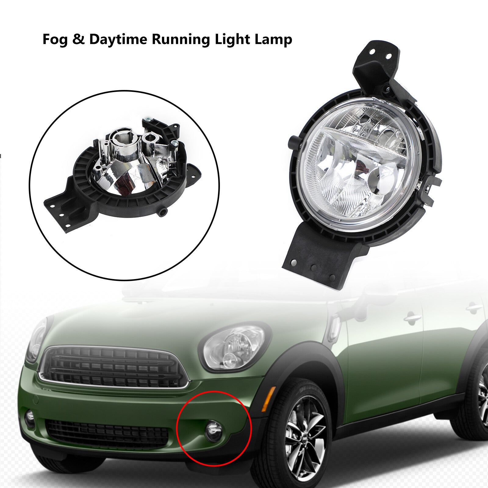 ya 1 8.5.1 L/R Fog Light Daytime Running Lamp for Mini Countryman R60 2010-2016 U1