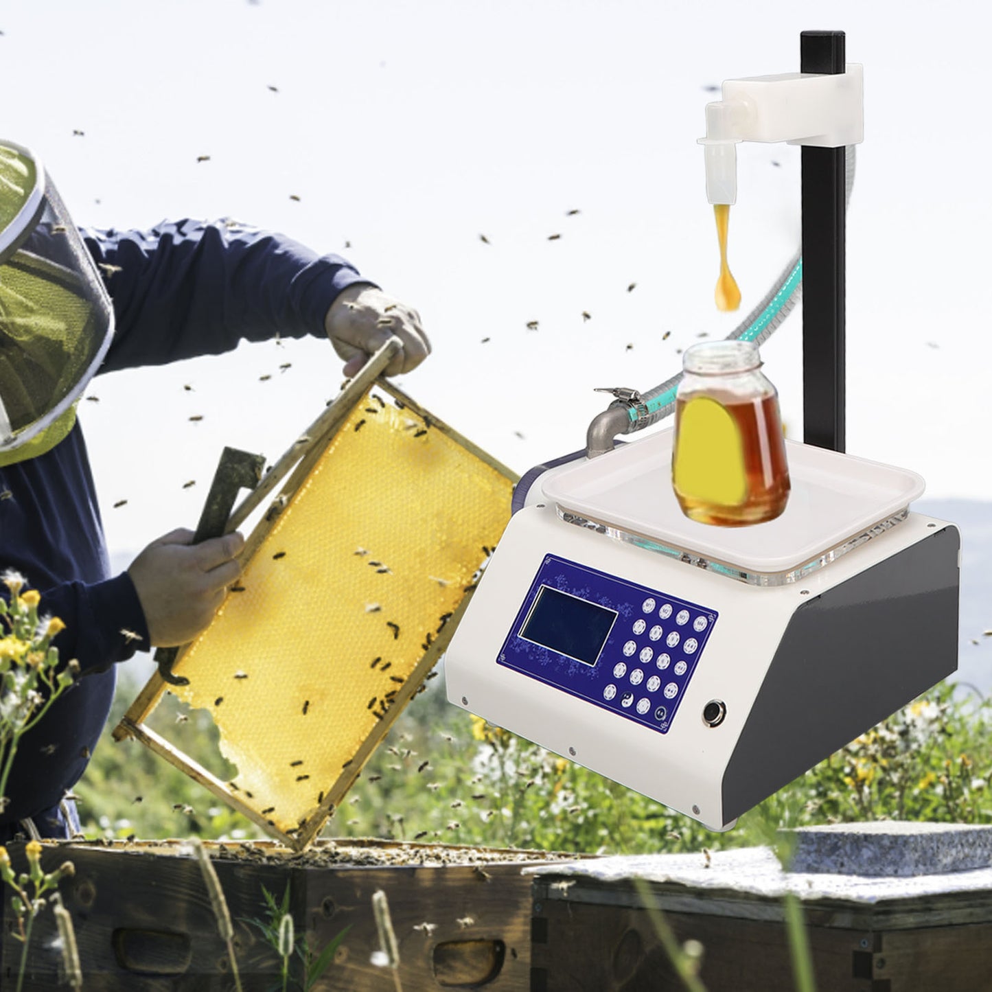 Auto Weigh Quantitative Honey Filling Machine Viscous Liquid Flowing BI#