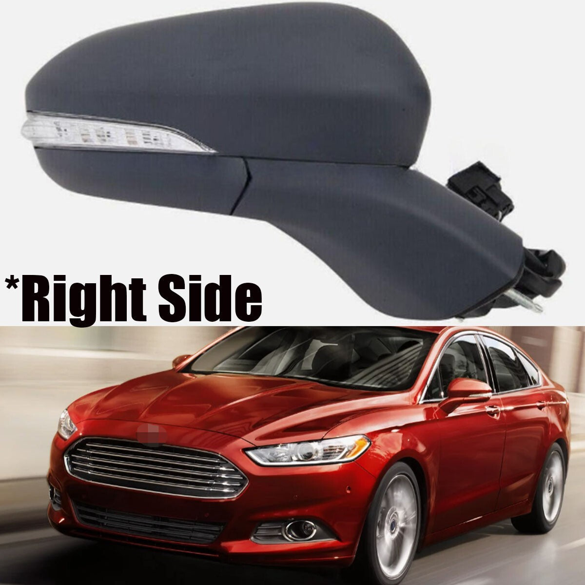 ya 11 10.28 Right Passenger Side Mirror 7Pin Primed Siganl Lamp For Fusion 2015-2020 n