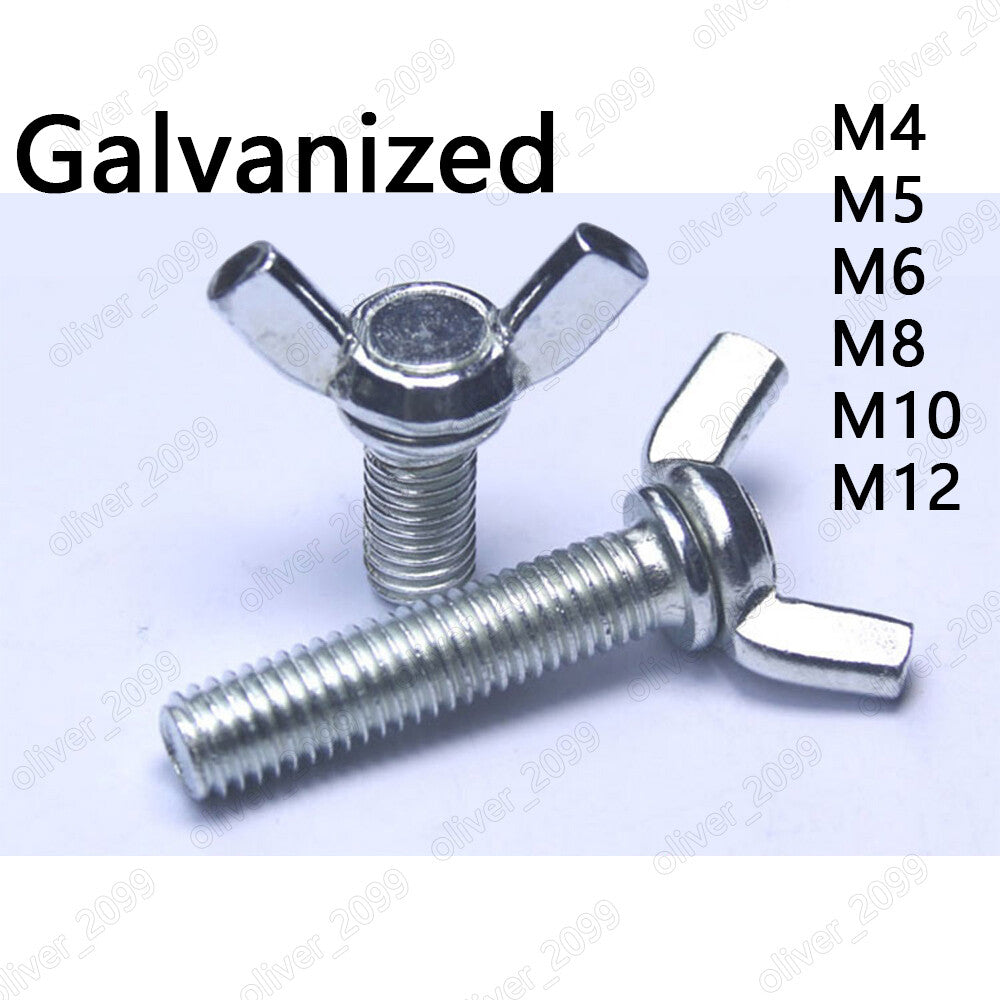 Galvanized Steel Wing Thumb Screws Bolts M4 M5 M6 M8 M10 M12