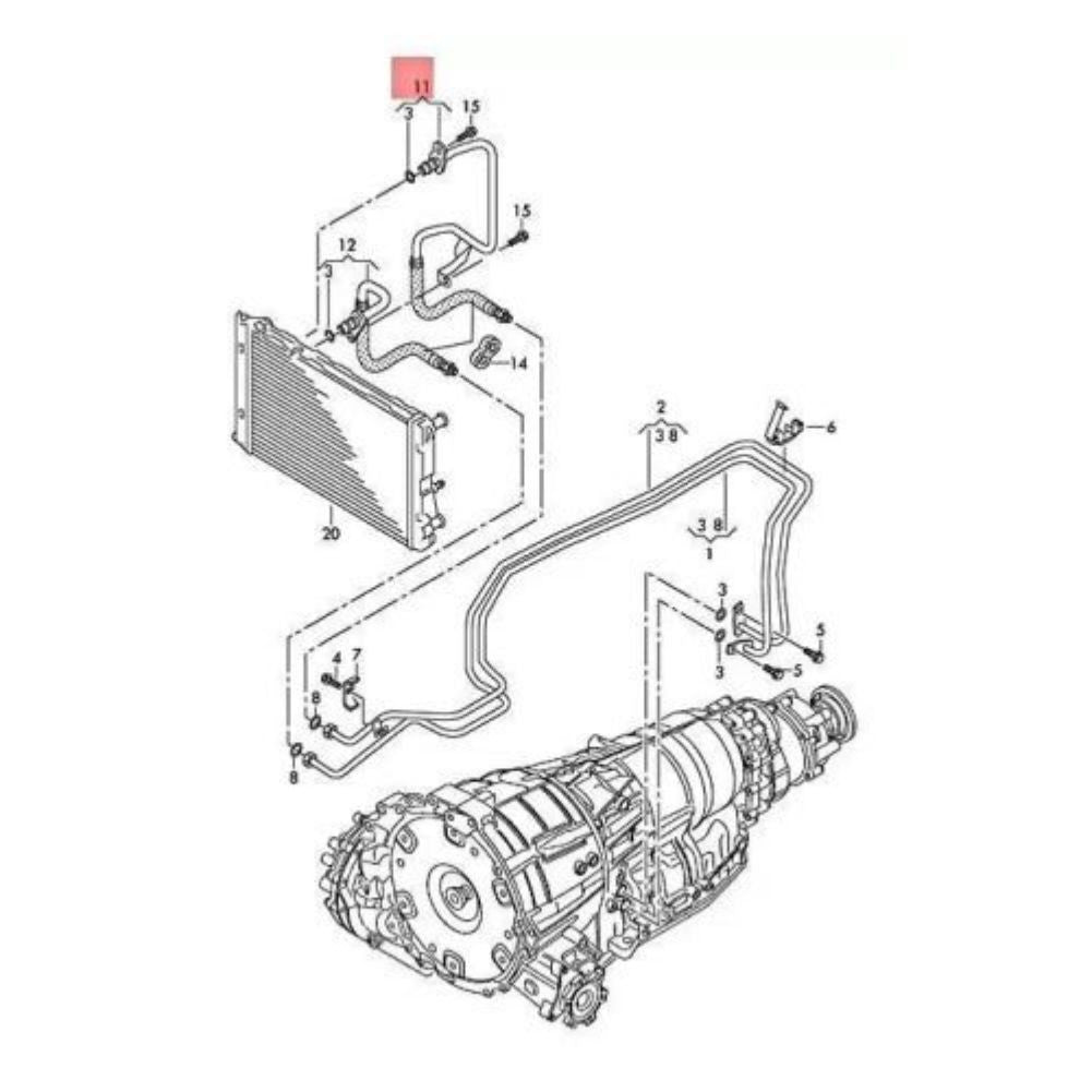 ya 9 6.5.2 8K0317825AG Transmission Oil Cooler Pipe Line for Audi A5 Quattro 08-11