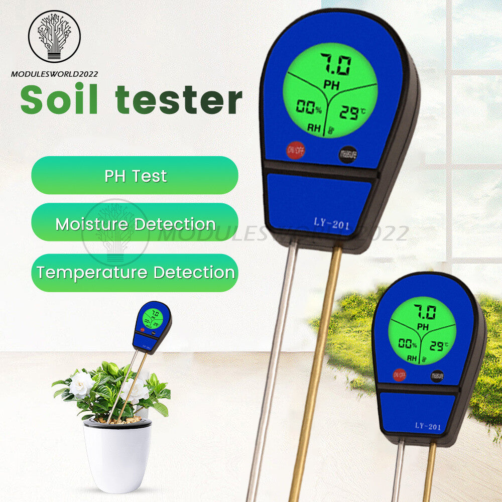 ya 26 3in1 Soil PH Meter Moisture Temp PH Tester Humidity Soil Moisture Detor Meter