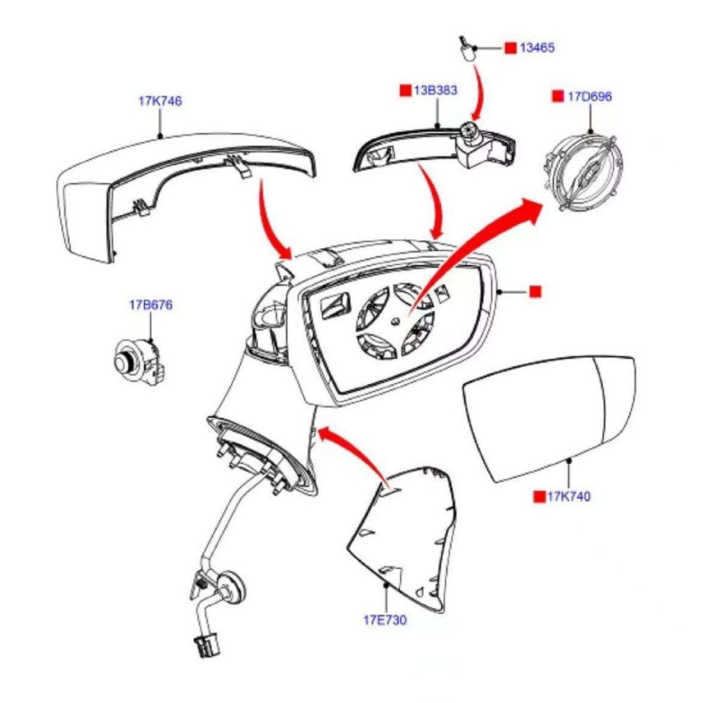 ya 5 8.7 Rearview Mirror for Ford Ecosport
