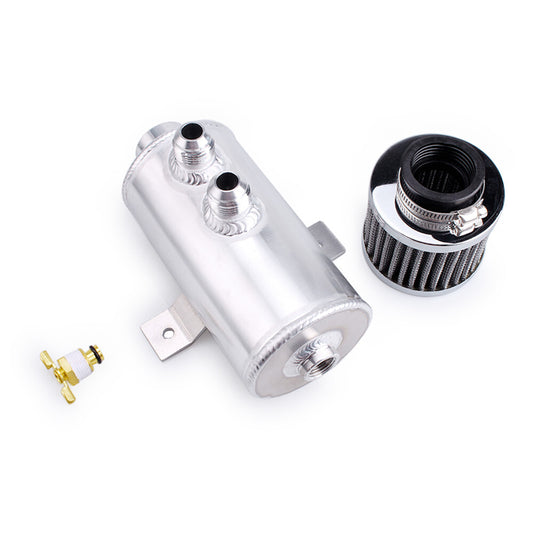 ya 27 6.21 Aluminum Oil Catch Can Reservoir Tank W/ Breather Filter Baffled Polished