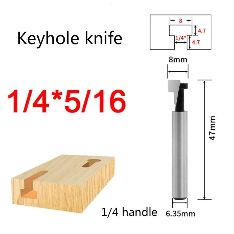ya 26 3pcs 1/4 Inch 6mm Shank for T Slot Router Bit for Key Hole Bits Milling