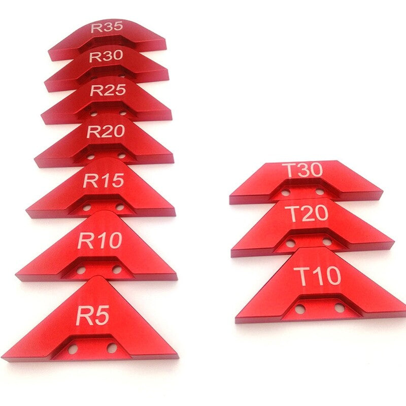 ya 17 1 Set Bevel Gauge Fillet Gauge R5-R35 T10-T30 Alu um Alloy Quick-Jig Router