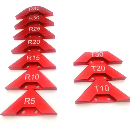 ya 17 1 Set Bevel Gauge Fillet Gauge R5-R35 T10-T30 Alu um Alloy Quick-Jig Router