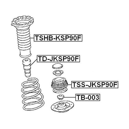 ya 11 10.28 TSS-JKSP 90F front shock absorber compatible with Yaris, Prius C, and for S