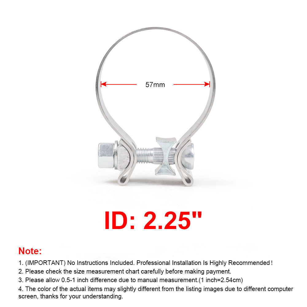 ya 1 6.30 2Pcs 2.25 2.25 Inch Stainless Steel T304 Narrow Band Clamps Buckle Type