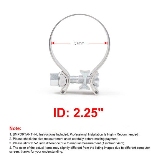 ya 1 6.30 2Pcs 2.25 2.25 Inch Stainless Steel T304 Narrow Band Clamps Buckle Type