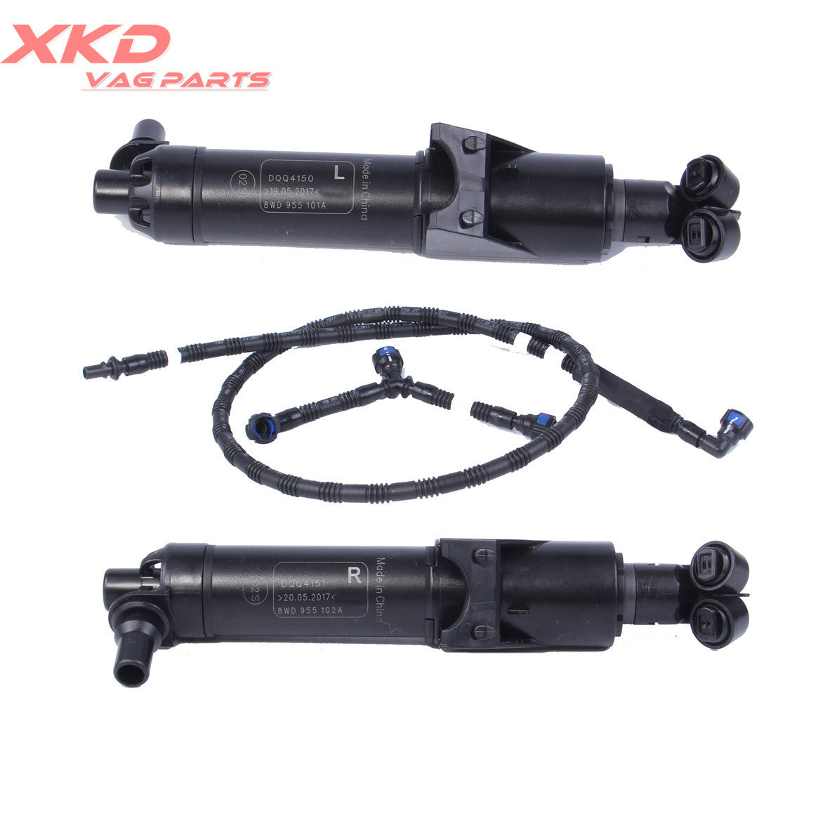 ya 5 8.7 Left&Right Headlight Washer Sprayer Nozzle Hose Kit for Audi for A4 2016 2017