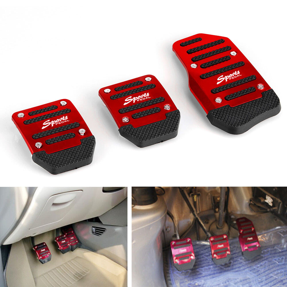 ya 9 6.5.2 Red 3X Vehicle Accelerator Brake Foot Pedal Cover Pad Car Auto Transmissio
