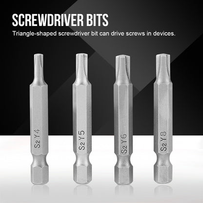 ya 26 4Pcs Y Type 1/4 Hex Shaft Magnetic Screwdriver Screw Tool Repair Accessory New