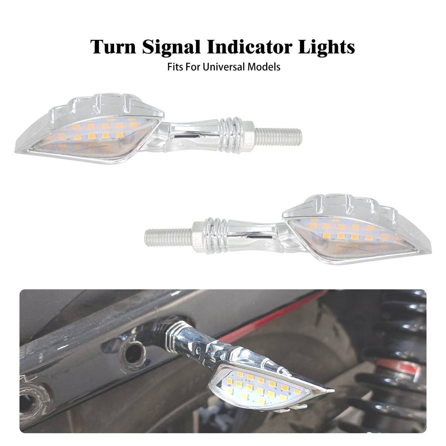 ya 5 6.16.2 2x Chrome for Mini Skull Amber Yellow Turn Signal Light For Universal 8mm Motorcycle