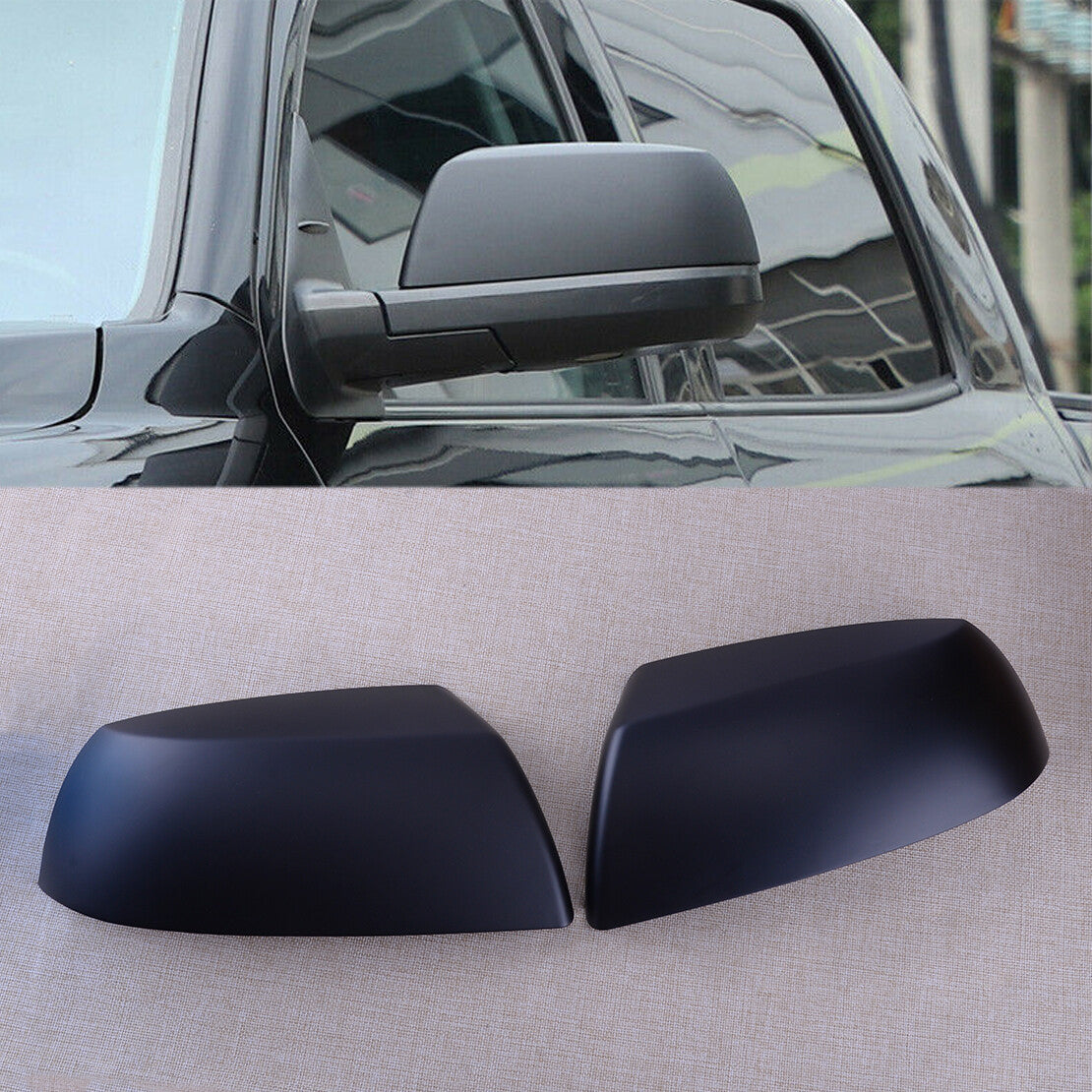 ya 1 8.5.1 Matte Black Side Mirror Protector Fits for Tandra 2007 - 2021 Sequoia 2008 - 2020