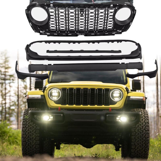 ya 10 10.28 Front Grill Bumper Grille for Jeep for Wrangler JL 2018-2023 upgrade to 202