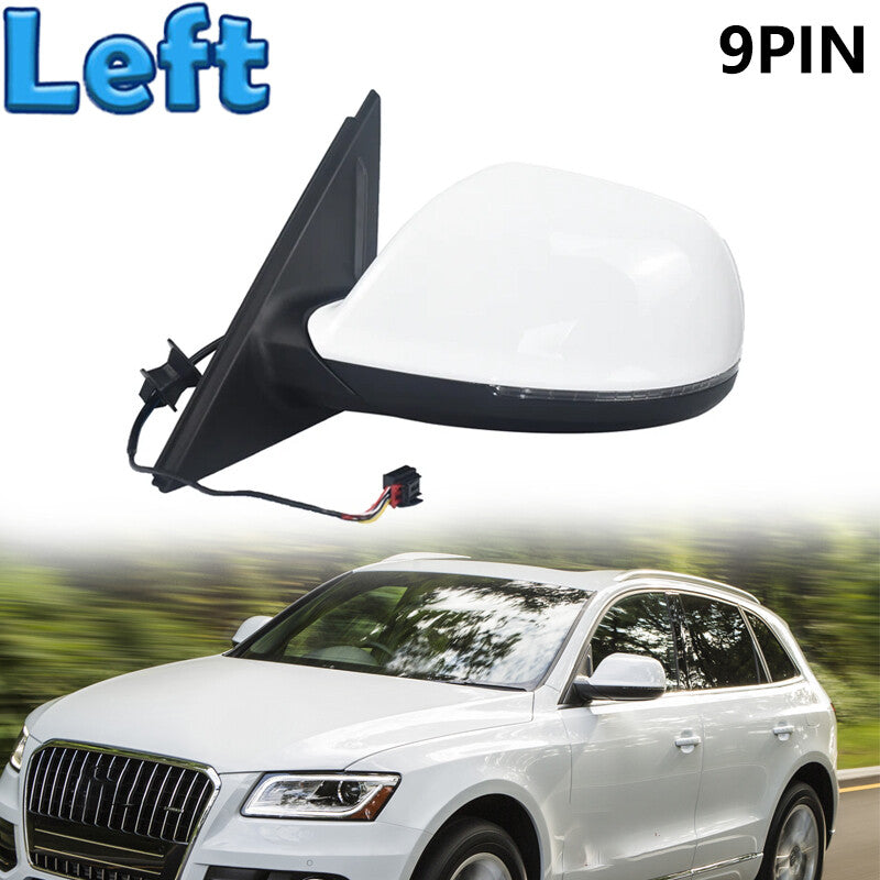 ya 6 6.13.2 Left Side Mirror Power Fold Heated Turn Signal Lamp 9 Pin for Audi Q5 2009-2015