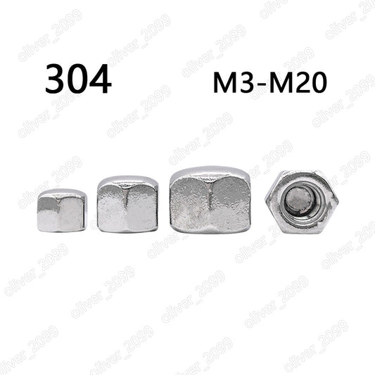 304 Stainless Steel Hexagon Cap Nuts Low Type M3 M4 M5 M6 M8 M10 M12 M14 M16 M20