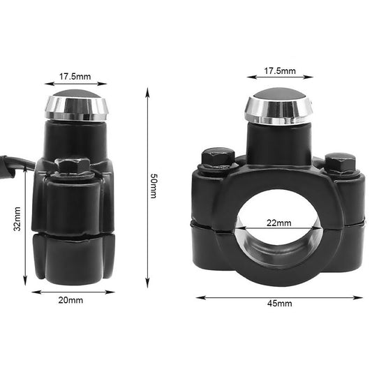 ya 1 7.4 7/8 Motorcycle Handlebar Kill Switch On Off Push Button Headlight Fog Spot 12V