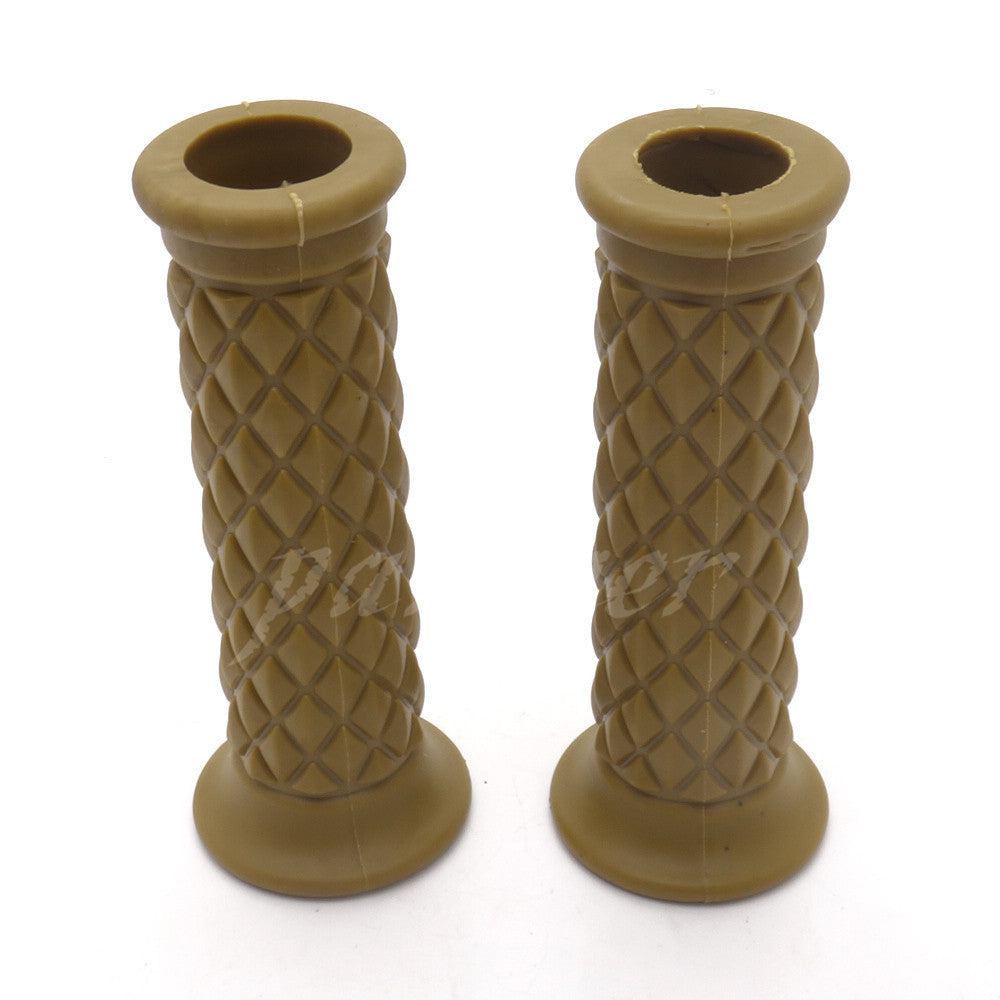 ya 5 8.7 7/8'' 22mm Diamond Retro Rubber Handlebar Hand Grip For Cafe Racer Bobber Custom