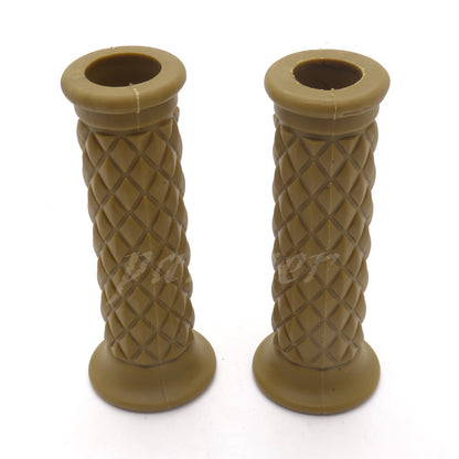 ya 5 8.7 7/8'' 22mm Diamond Retro Rubber Handlebar Hand Grip For Cafe Racer Bobber Custom