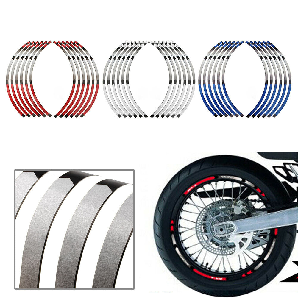 ya 2 7.16 Fit for Suzuki DRZ DR-Z 400SM 2005-2019 RIM 17 Stripes Wheel Decals Tape Stickers