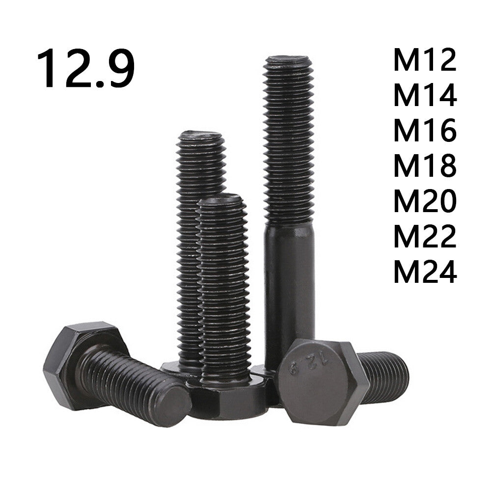 Black 12.9 Steel Hexagon Bolts Hex Head Cap Screw DIN933 M12 M14 M16 M18 M20 M24