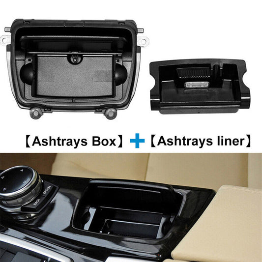 ya 8 5.26 Front center console ashtray protective cover shell+coil black ABS suitable for BMW 5 series F10 F11