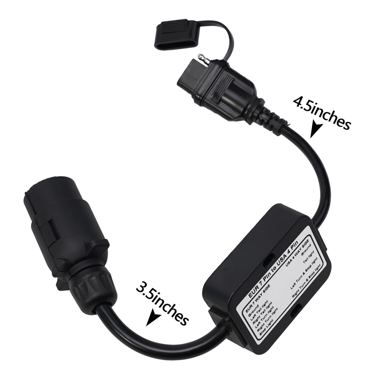 ya 1 7.13 Trailer Light Converter European Round 7-Pin Connector To 4-Way Flat Pin-Plug