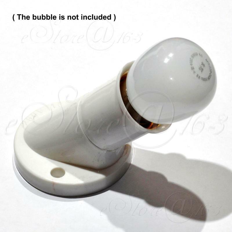 ya 14 2x E27 Screw Base Round Oblique Wall / Celling Mounted Light Bulb Lamp Socket -B