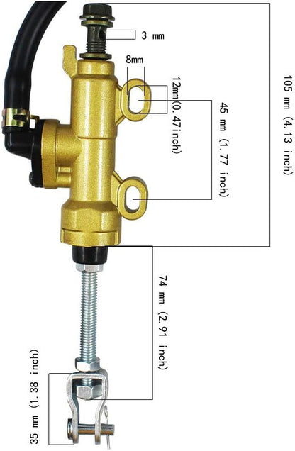 ya 5 8.7 Rear Brake Master Cylinder for Yamaha 660 660R for Suzuki GSXR 600 750 Yerf