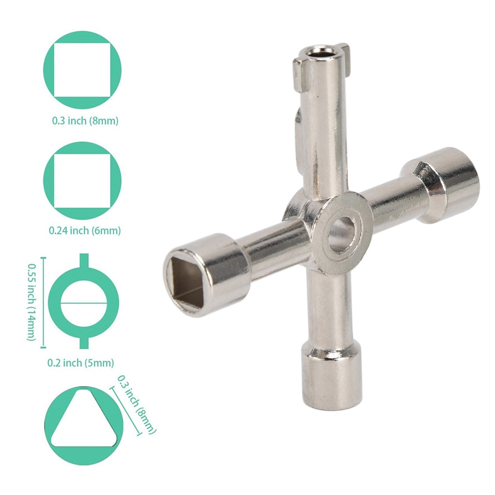 ya 14 2pcs Sillcock Key 4 Way Durable Small Compact Portable Convenient Practical