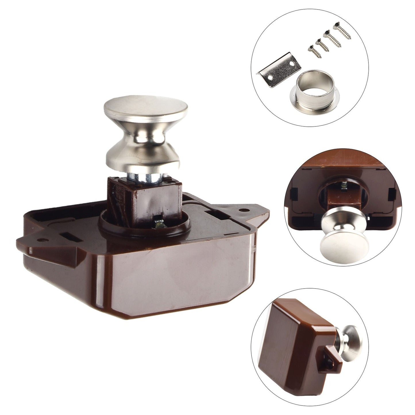 ya 10 5.28.2 Push Button Latch Knob Catch Lock For RV Drawer Cupboard Door Caravan Cabinet