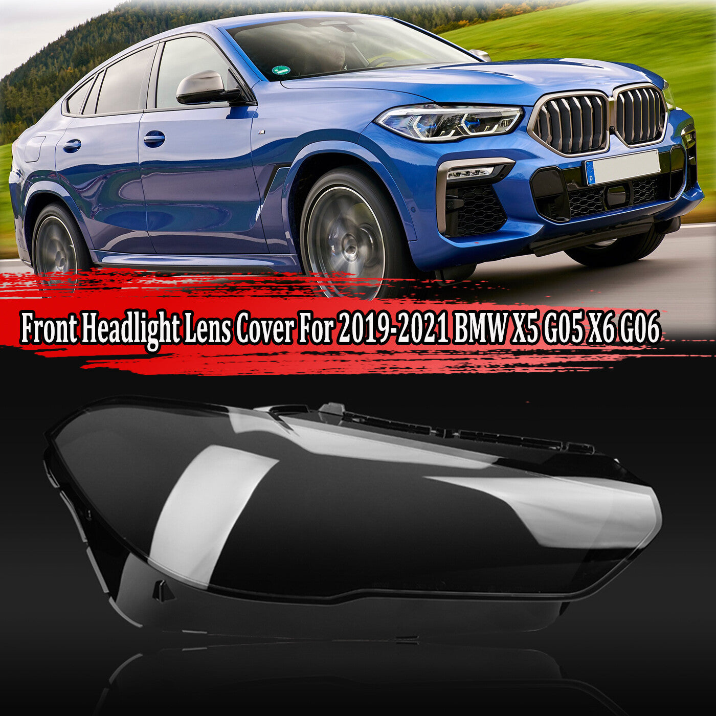 ya 13 5.27.2 For 2019-2021 for BMW for X5 X6 G05 G06 Front Right Headlight Lens Cover Shell Clear