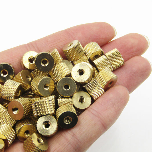 Brass Nut Cylindrical Adjust Knurled Thumb Nut for Water Cooling PC Case Model