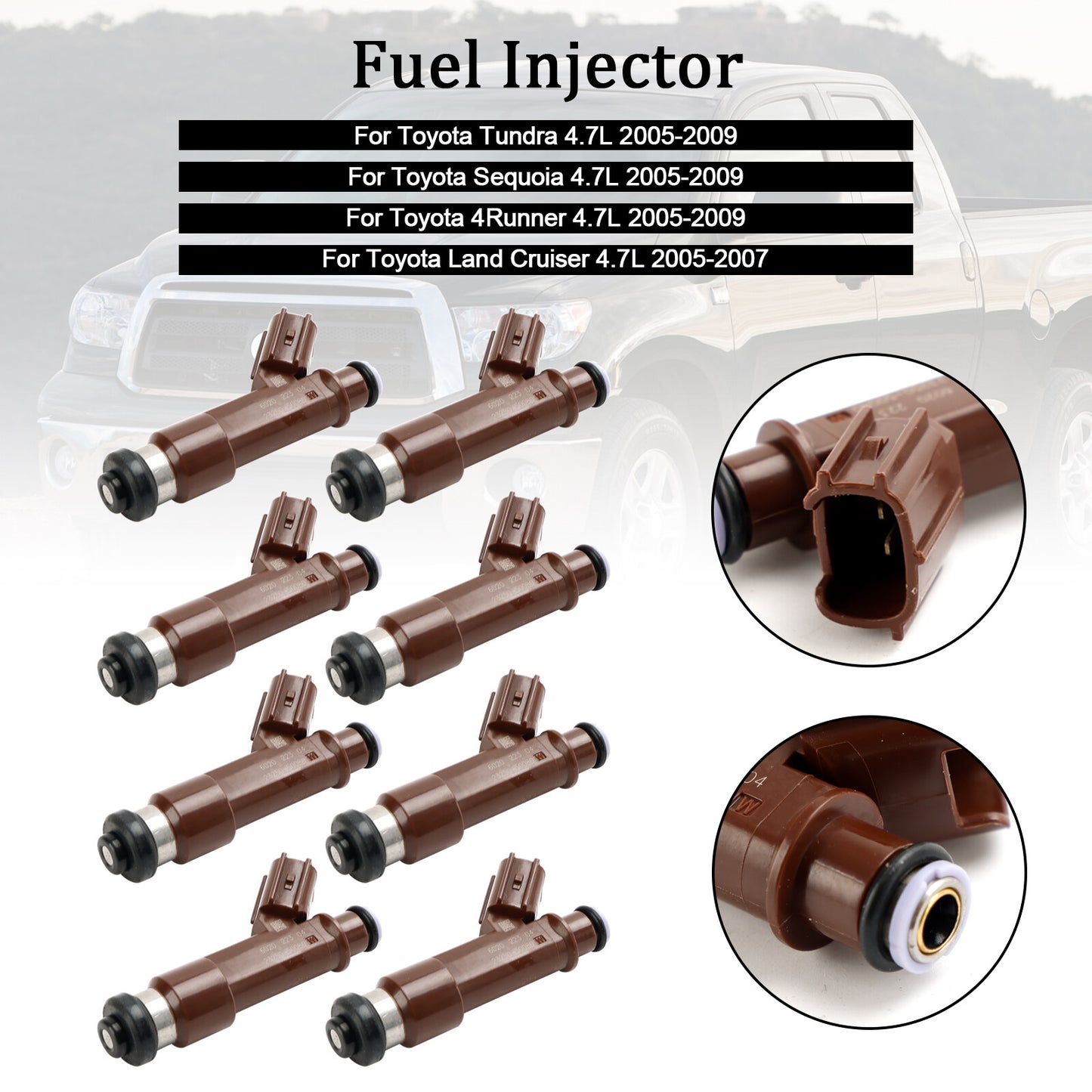 ya 1 8.5.2 8PCS Fuel Injector 23250-50060 for TUNDRA SEQUOIA 4RUNNER for GX470 LX470 4.7L