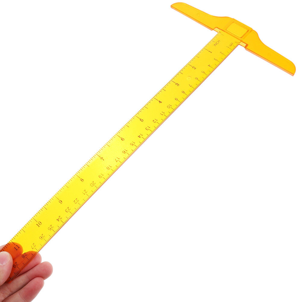 ya 14 2 Pcs T Shape Ruler Double Scale Ruler Tailoring Rulers Sewing Clear