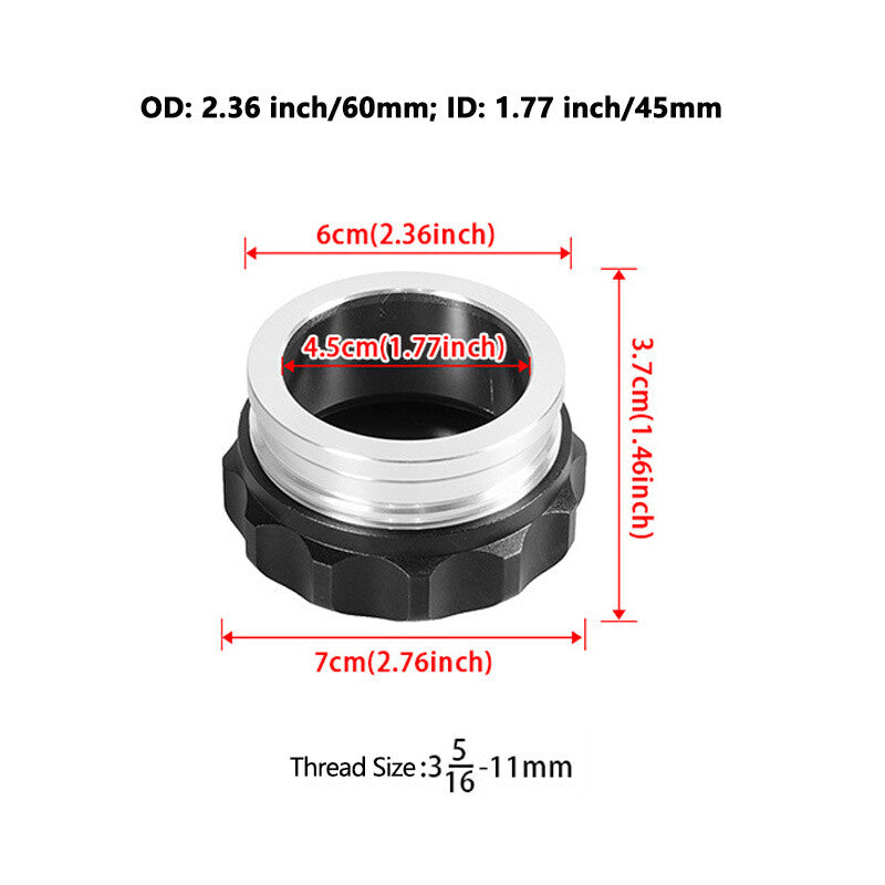ya 5 8.7 ID 1.77 /45mm Aluminum Alloy Weld Billet On Filler Neck Cap Oil Fuel Water Tank
