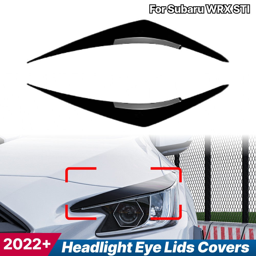ya 4 6.17 1 Pair Gloss Black Tape-On Headlight Eye Lids Covers for for Subaru WRX STI 2022+