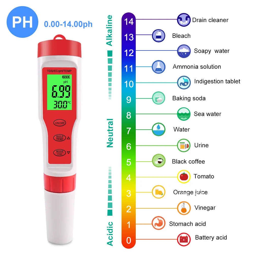 ya 26 TDS PH Meter PH/TDS/EC/Temperature Meter Digital Water Quality Monitor Tester