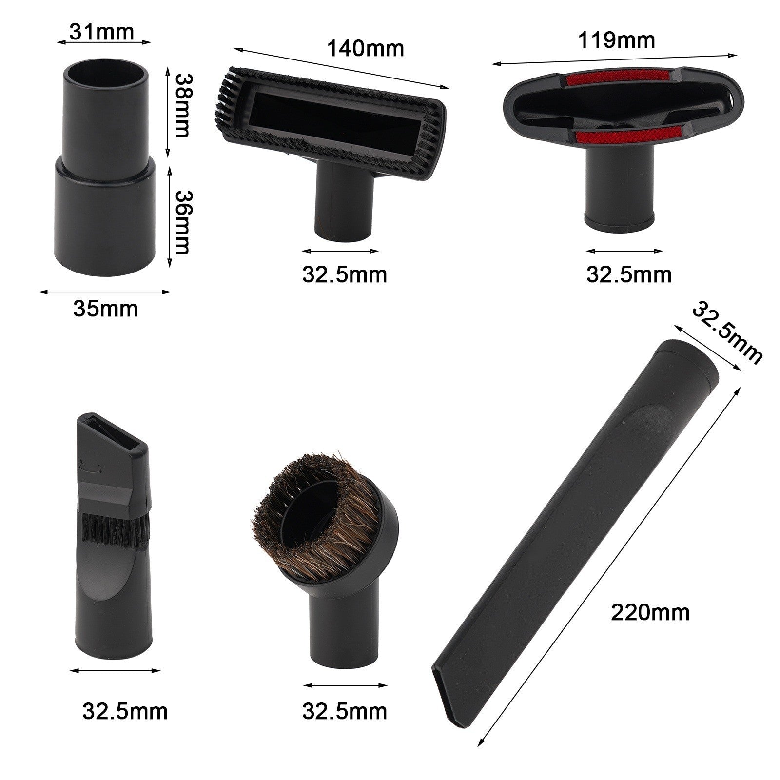 ya 25 WD1 WD2 WD3 NT25/1 Brushes Kits Vacuum Parts 6 Pcs Accessories Carpets