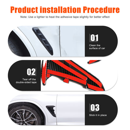 ya 1 8.12 baidi Gloss Black Windproof Buffet Deflector Vent Cover Kit for Fiat 500 2010 - 2023