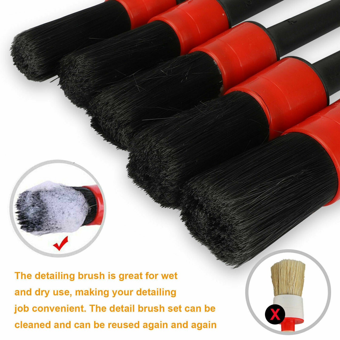 ya 5 8.7 Car Detailing Brush Wash Auto Detailing Cleaning Kit Engine for Wheel Clean Set