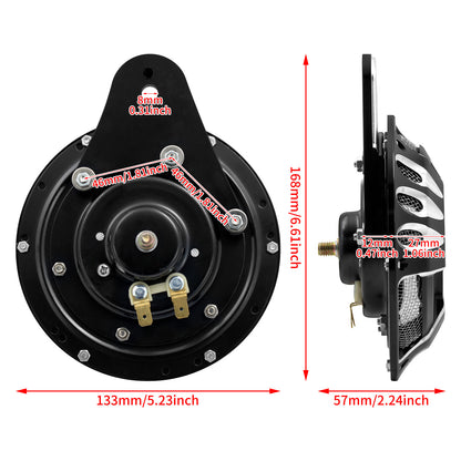 ya 5 8.7 CNC 110 dB Horn Speaker Cover for Harley Touring Big Twin 1991-2017 Sportster