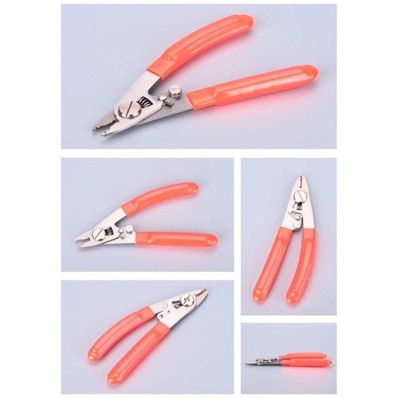 ya 25 Pisions Fiber Optics Stripping Tool 4 Jaw Plier Safety Lock Spring Mechanism