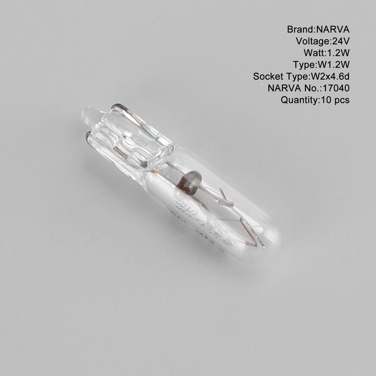 ya 1 8.12 baidi 10x Fits NARVA 17040 Car Auxiliary Bulbs W1.2W 24V 1.2W W2x4.6d