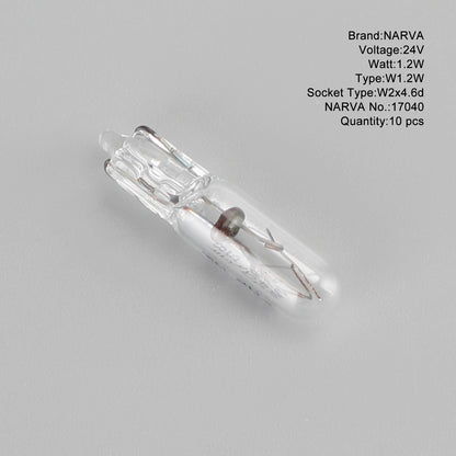 ya 1 8.12 baidi 10x Fits NARVA 17040 Car Auxiliary Bulbs W1.2W 24V 1.2W W2x4.6d