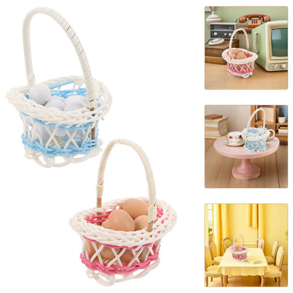 ya 25  4 Sets Dollhouse Kitchen Decorations Candy Easter Baskets for Kids