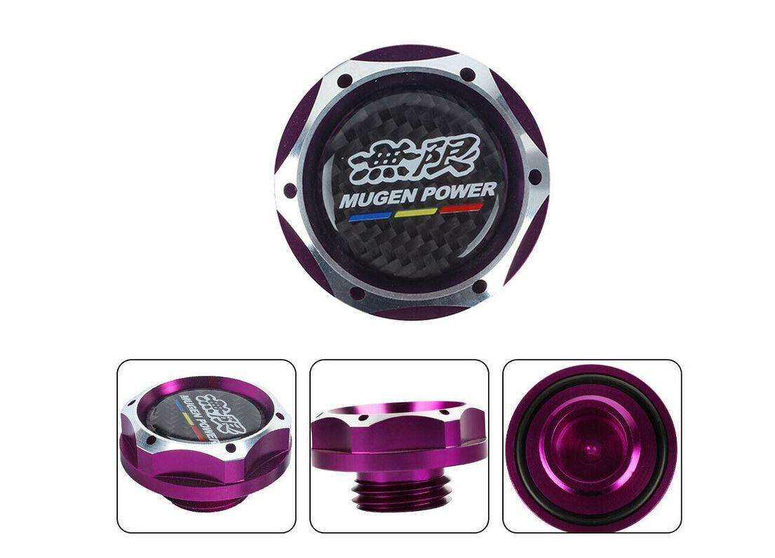 ya 1 8.5.1 Car Engine Oil Filler Cap Mugen Purple Black Carbon Fiber for Honda for Acura 