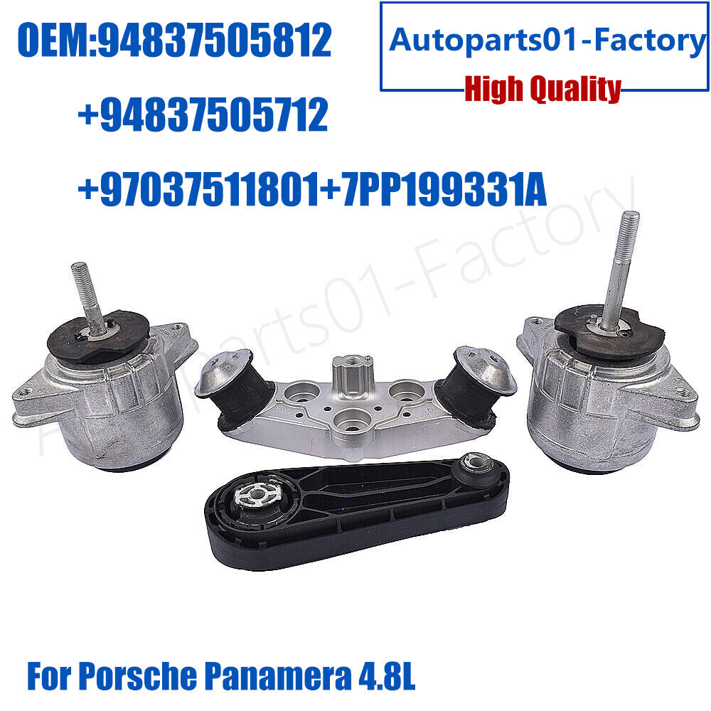 ya 5 6.16.2 Set of 4PCS Engine Mount Kit for Porsche for PANAMERA 4.8L V8 2010-2016